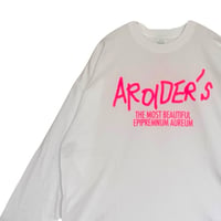 手書きロゴ　ロングスリーブTシャツ(Whiteボディ×Pinkロゴ)