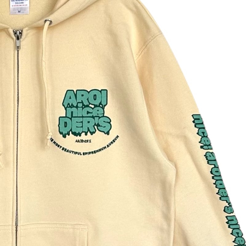 niceAROIDER'Sロゴジップアップパーカー（クリーム