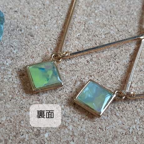 イヤリング　フープ　スクエアミニ　涼風