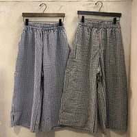 【160】ギンガムリップル加工パンツ