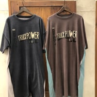 【153】187sOE天竺ケミカル加工配色半袖チュニック