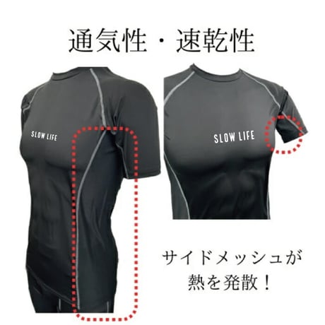 【SL-19】リライブ正規代理店 当店限定 別注モデル SLOWLIFE 半袖コンプレッションウェア プロ仕