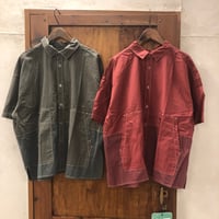 【171】ガーゼボイル×細ストライプデニムベイカーポケットシャツ