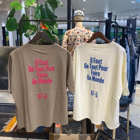 【139】天竺ハードウォッシュロゴ刺繍クルーTee
