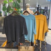 【139】天竺ピグメントビンテージ加工ワイド切替クルーTee