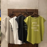 【155】シルケット風天竺ロゴプリントフレンチスリーブPO