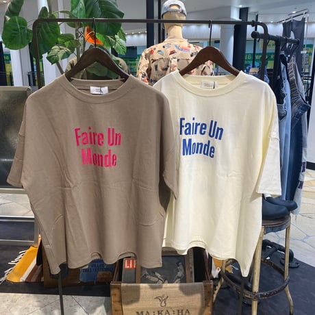 【139】天竺ハードウォッシュロゴ刺繍クルーTee