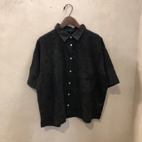 【142】レース刺繍パッチワーク半袖シャツ