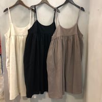 【160】キャミワンピース綿麻混スラブワッシャー