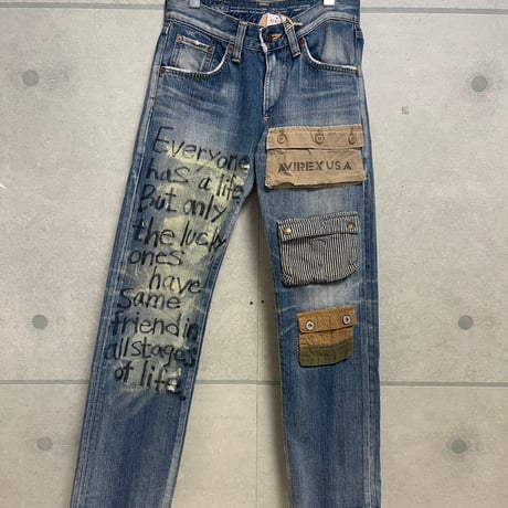 【01】リメイクデニムパンツ　　usd-458