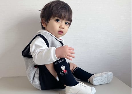 プリスくん刺繍ハイソックス靴下１〜４歳［即納］