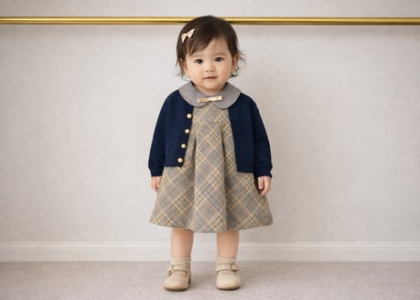 ロイヤルチェックワンピースセット80〜130