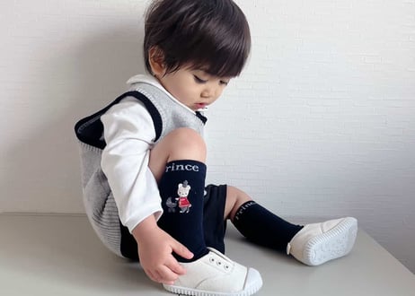 プリスくん刺繍ハイソックス靴下１〜４歳［即納］