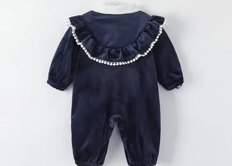 襟付きベロアロンパース♡59〜90