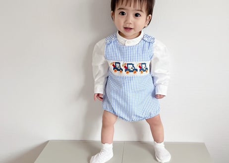 ロイヤルブルーチェックゴルフカート刺繍ダルマオール66〜90