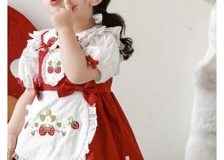いちご刺繍エプロンドレス🍓80〜140