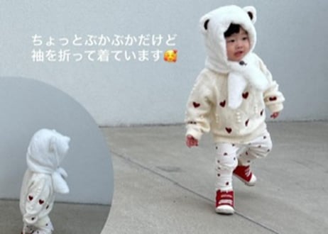 ハート刺繍やわらかニット80〜140