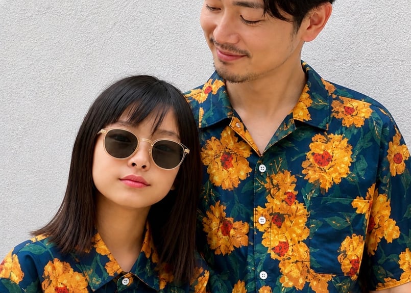familyリンクフラワーシャツ90〜150/M〜2XL | Prince