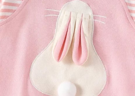 うさちゃんダルマオール風ロンパース🐰🩷66〜90