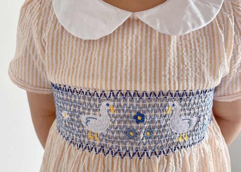 アンティークキルト あひるのbabyちゃんの刺繍ハンドメイド·͜