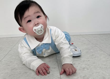 ロイヤルブルーサロペット風ロンパース一部即納59〜90