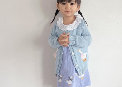 アヒルさんcottonカーディガン🩵90〜130
