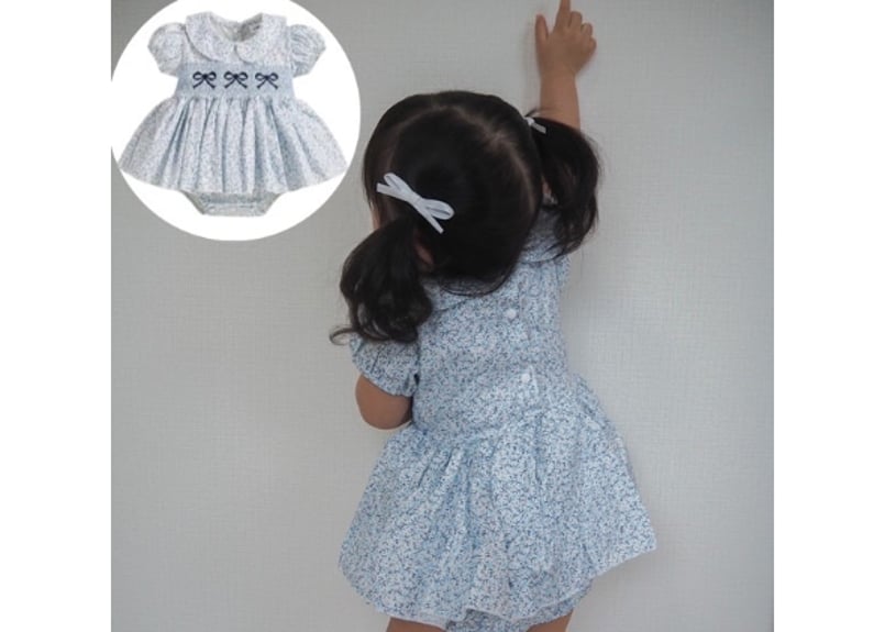 ミディブライス♡ポンポンレースの冬のナチュラルロンパース ミディブライス♡ポンポンレースの冬のナチュラルロンパース