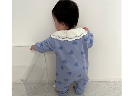 ハートピエロロンパース🩵68〜90