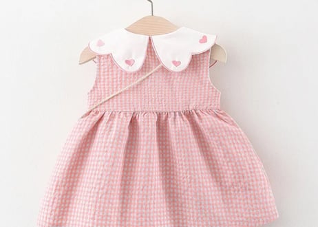 ハート刺繍ワンピース♡バック付き♡73〜100