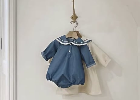 セーラーフリルリンクワンピース＆ロンパース66〜100