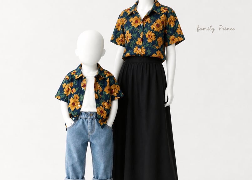 フラワーシャツ familyリンクフラワーシャツ90〜150/M〜2XL | Prince