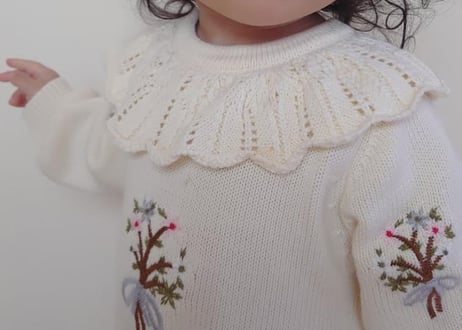 フラワー刺繍フリルロンパース66〜90