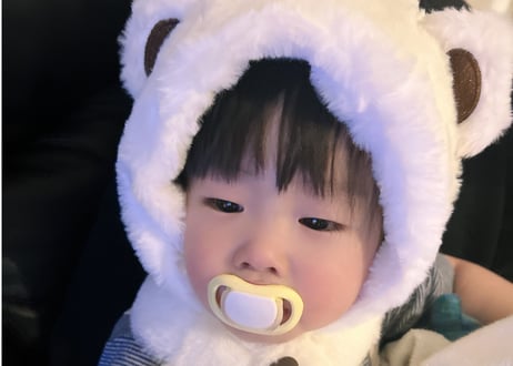 もこもこくまさんフードマフラー♡