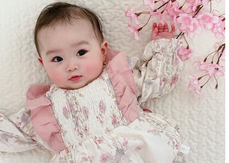 花柄フリルロンパース&ワンピース66〜120