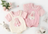 うさちゃんダルマオール風ロンパース🐰🩷66〜90