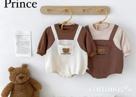 ダルマオール風ワッペンベアロンパース66〜90🧸