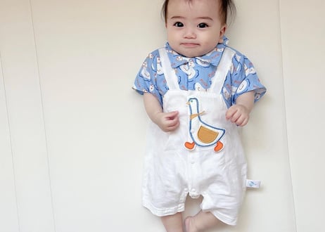 アヒルちゃんサロペット風ロンパース66〜100