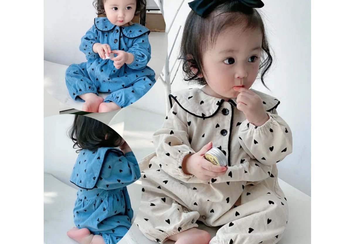 ハートセーラー襟ロンパース66〜100一部即納 | Prince