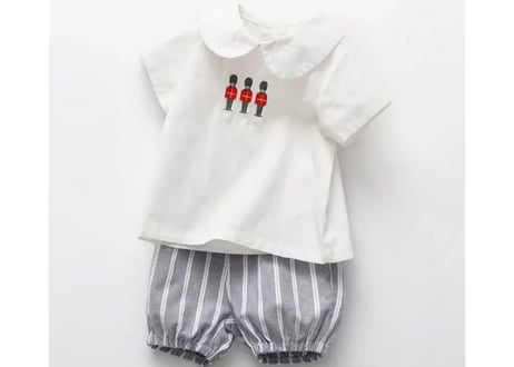 兵隊さん刺繍ストライプセットアップ59〜100一部即納
