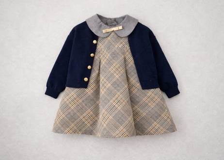 ロイヤルチェックワンピースセット80〜130