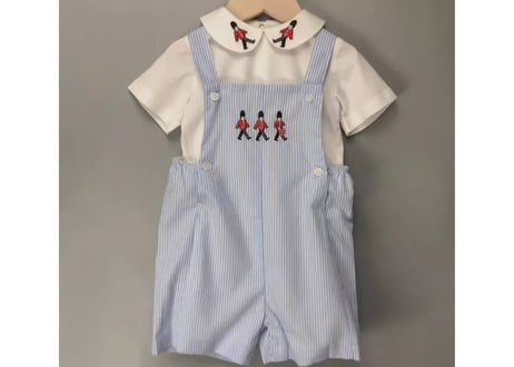 兵隊さん刺繍サロペット＆ブラウス73〜110
