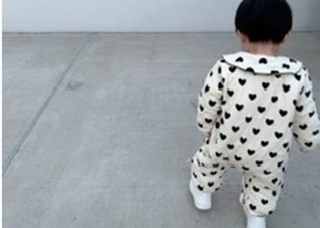 ハート柄ふわふわジャンプスーツ66〜100