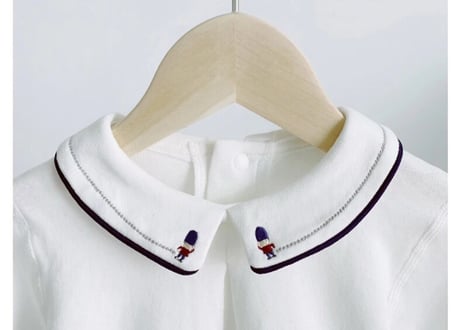 兵隊さん刺繍襟付きロンパース✴︎59〜90