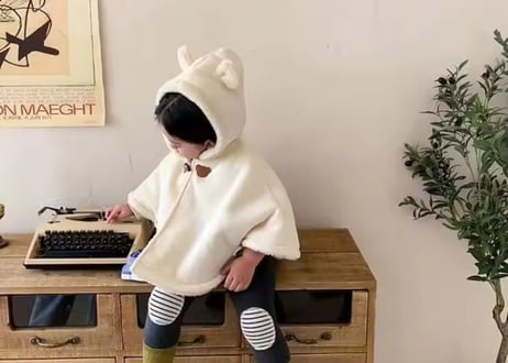 ふわふわくまちゃんポンチョ80〜120🧸
