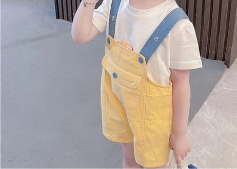 ツートンカラーサロペット💛💚73〜120