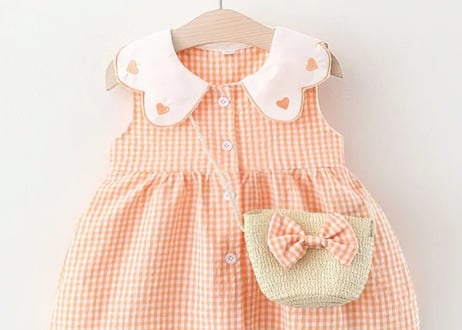 ハート刺繍ワンピース♡バック付き♡73〜100