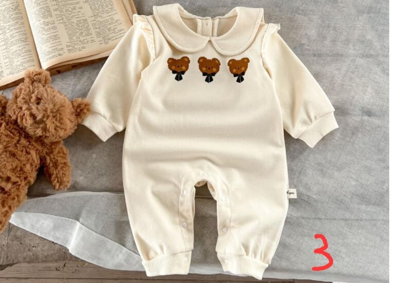 クマちゃ襟付きロンパース🧸ブラウス🧸サロペット | Prince