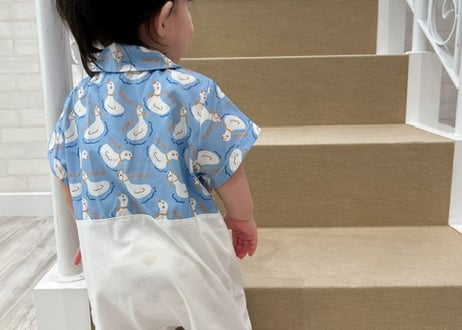 アヒルちゃんサロペット風ロンパース66〜100