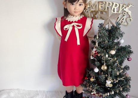 リボンストレートワンピース❤️80〜130