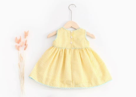 ギンガムチェックアヒルさん刺繍ワンピース80〜130